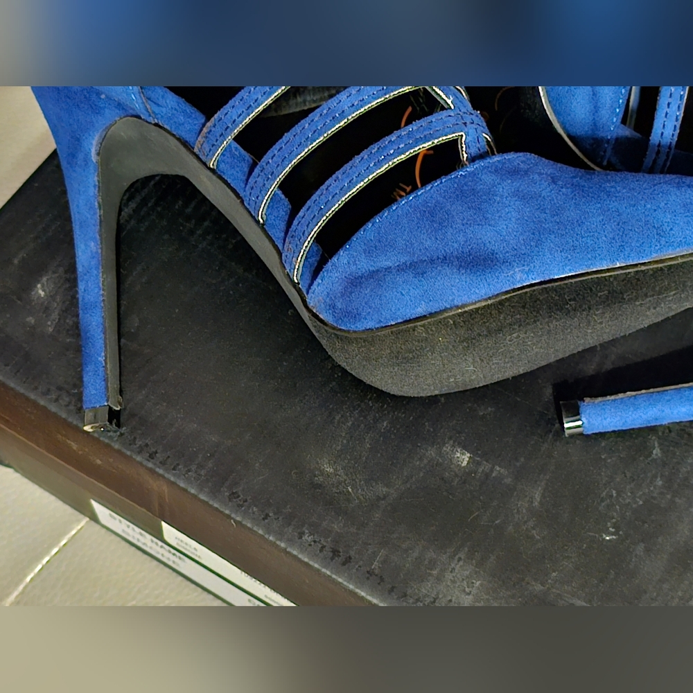 MISS L BY LILIANA HEELS BLUE SIZE 71/2 PRE-OWNED - Picture 7 of 11